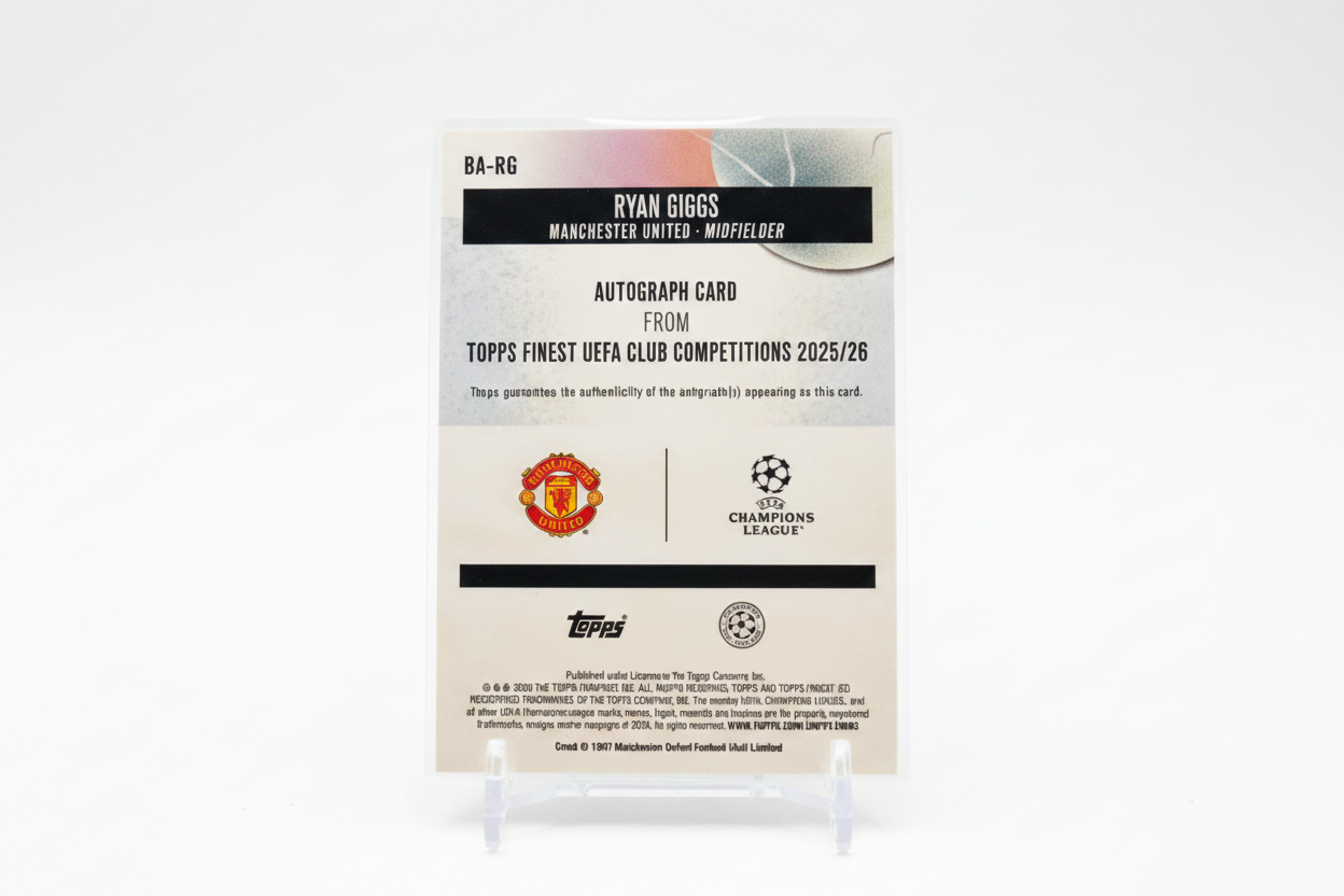 Ryan Giggs Topps Finest UEFA Club Competitions 2025/26 Gold /50 - Retro carta