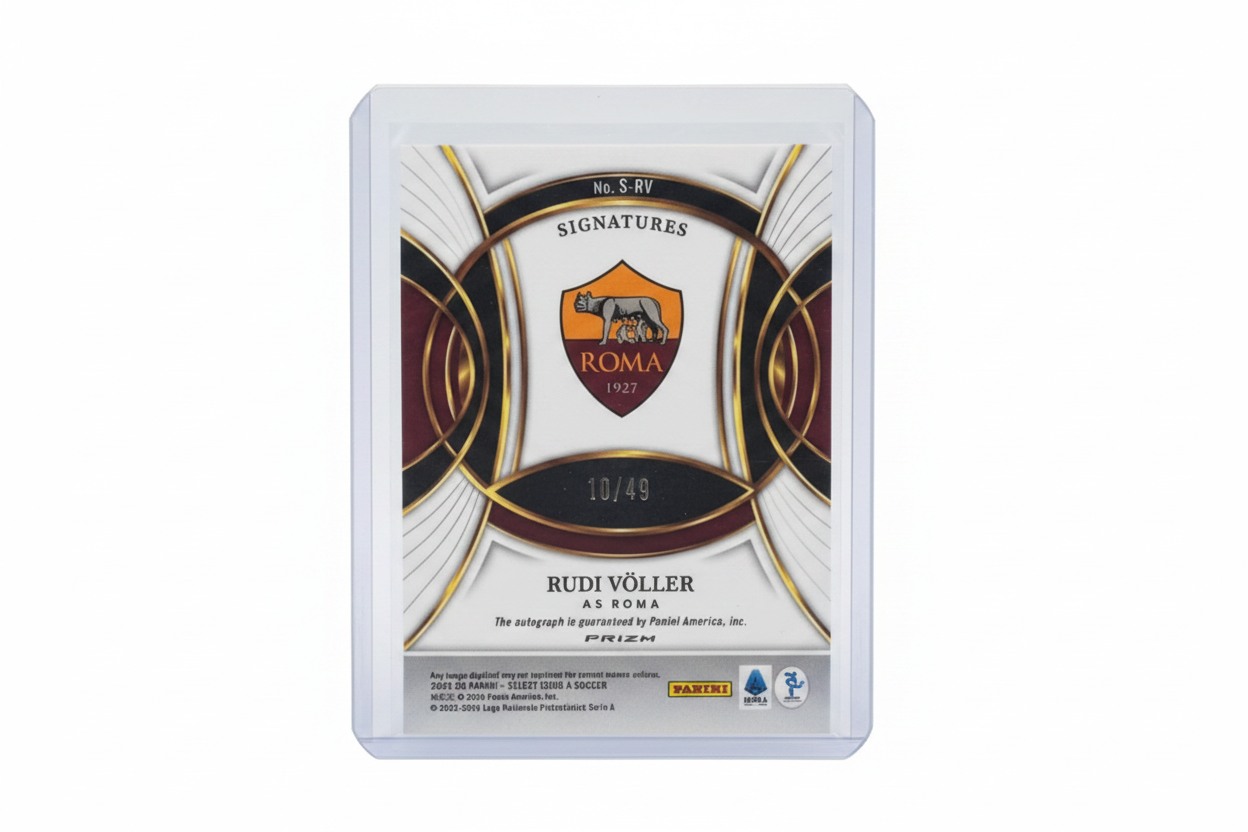 Rudi Völler 2025-26 Panini Select Serie A Signatures Orange Prizm Auto S-RV 10/40 AS Roma - Retro