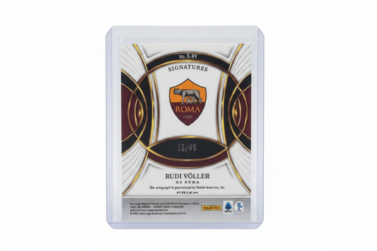 Rudi Völler 2025-26 Panini Select Serie A Signatures Orange Prizm Auto S-RV 10/40 AS Roma - Retro