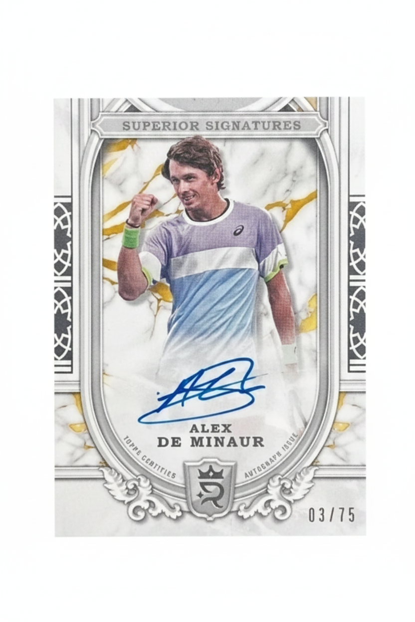 Alex De Minaur Auto Superior Signatures /75 Topps Royalty fronte