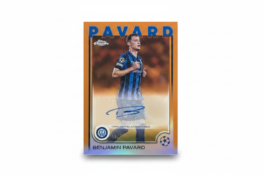 Benjamin Pavard 2024-25 Topps Chrome UEFA Club Competitions Base Autograph Orange 14/25 Inter - Fronte