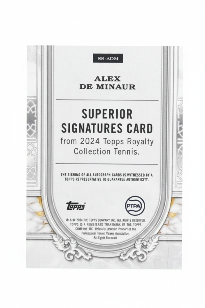 Alex De Minaur Auto Superior Signatures /75 Topps Royalty retro