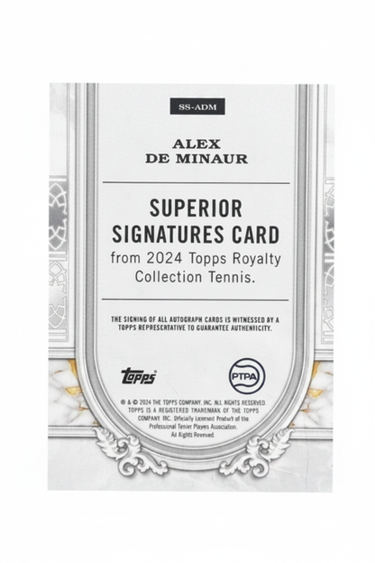 Alex De Minaur Auto Superior Signatures /75 Topps Royalty retro