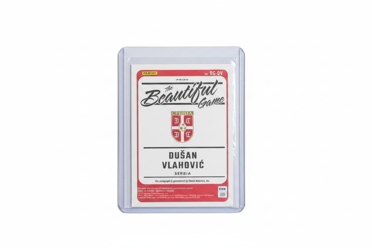 Dušan Vlahović 2024-25 Panini Donruss FIFA Soccer The Beautiful Game Prizm Blue Auto BG-DV 88/99 Serbia - Retro