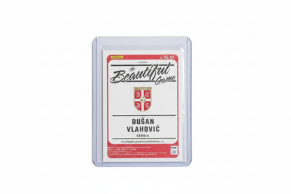 Dušan Vlahović 2024-25 Panini Donruss FIFA Soccer The Beautiful Game Prizm Blue Auto BG-DV 88/99 Serbia - Retro