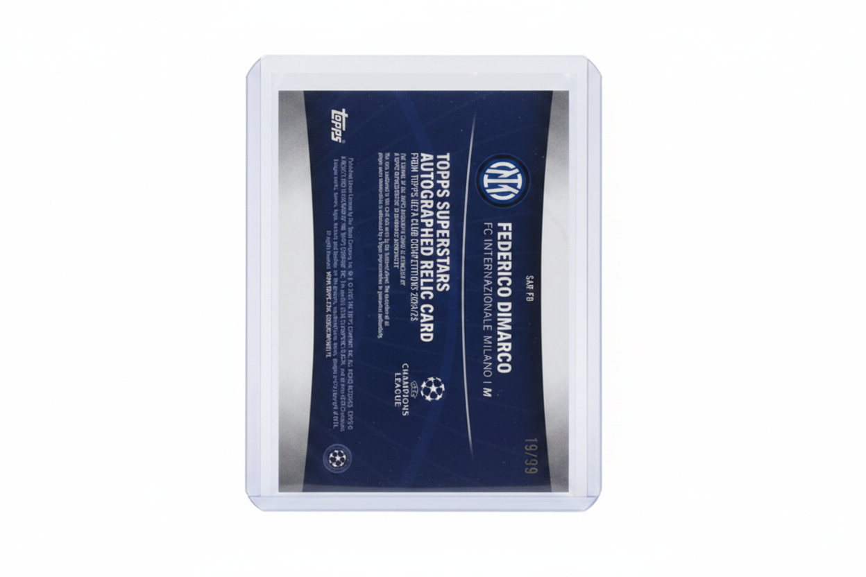 Federico Dimarco 2024-25 Topps Superstars UEFA Club Competitions Autographed Relic SAR-FD 19/99 Inter - Retro