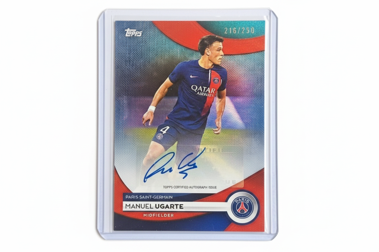Manuel Ugarte 2023-24 Topps PSG Team Set Base Card Autograph AU-MU 216/250 PSG - Fronte
