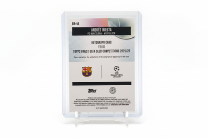 Andrés Iniesta 2025-26 Topps Finest UEFA Club Competitions Base Autograph BA-IA 02/10 FC Barcelona - Retro