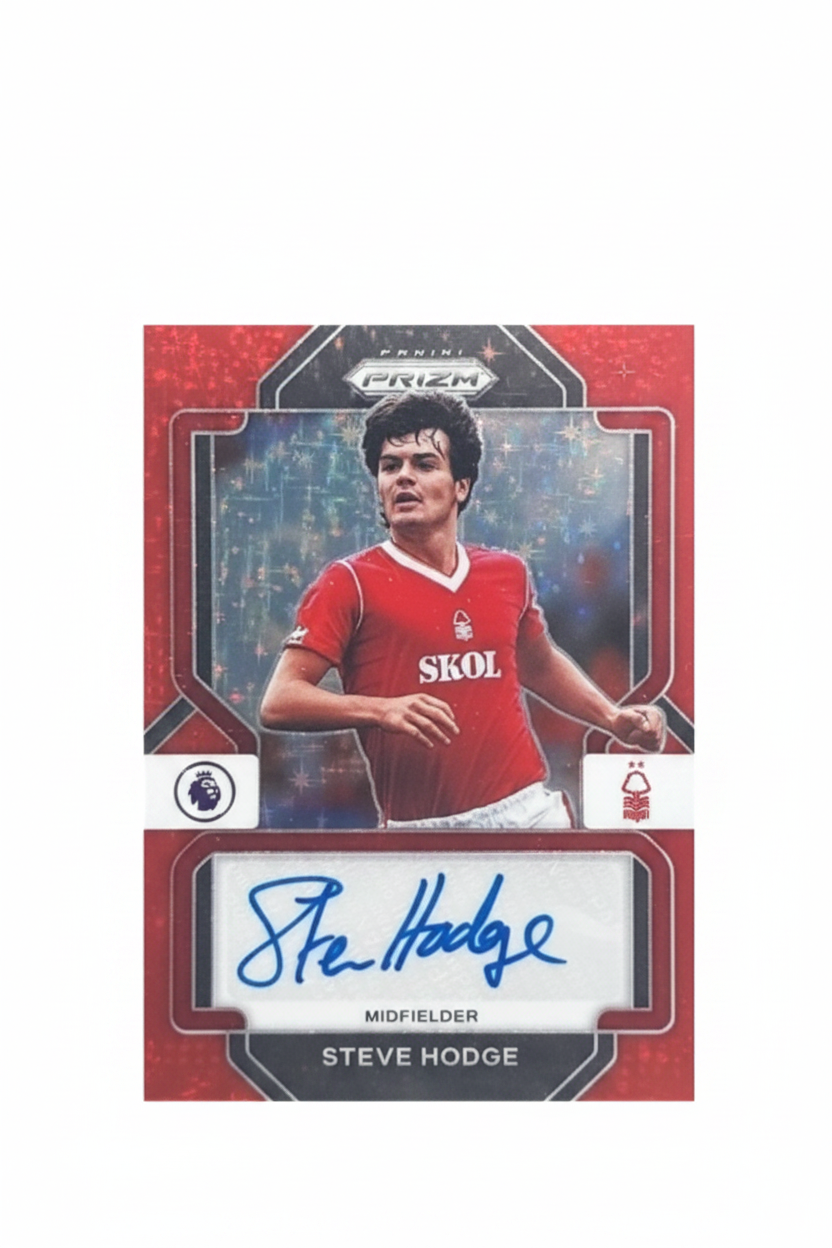 Steve Hodge Auto Red Prizm Panini fronte