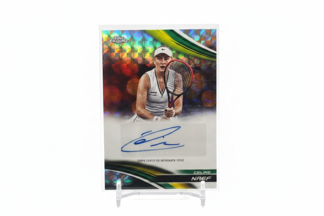 Celine Naef 2025 Topps Chrome Tennis Refractor Auto CA-CNF - Fronte