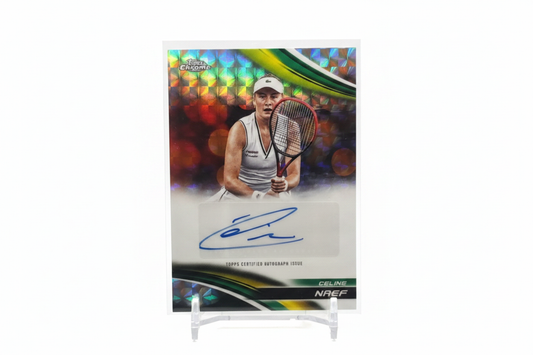 Celine Naef 2025 Topps Chrome Tennis Refractor Auto CA-CNF - Fronte