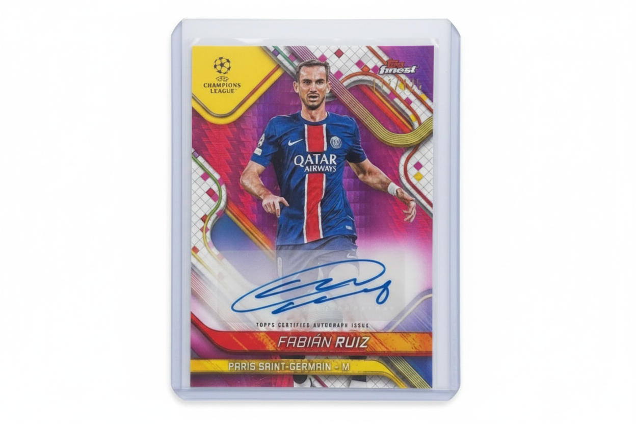 Fabián Ruiz Topps Finest UEFA Club Competitions 2024/25 BA-RZ - Fronte autografo