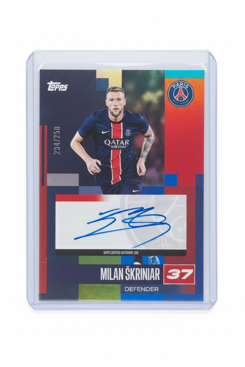 Milan Škriniar Auto /250 Topps PSG fronte