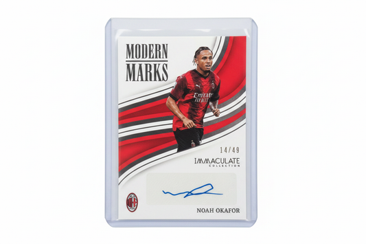 Noah Okafor 2023-24 Panini Immaculate Collection Soccer Modern Marks Auto MM-NO 14/49 AC Milan - Fronte