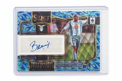 Juan Sebastián Verón Panini Select Serie A 2022-23 Peacock Prizm SSP - Fronte autografo