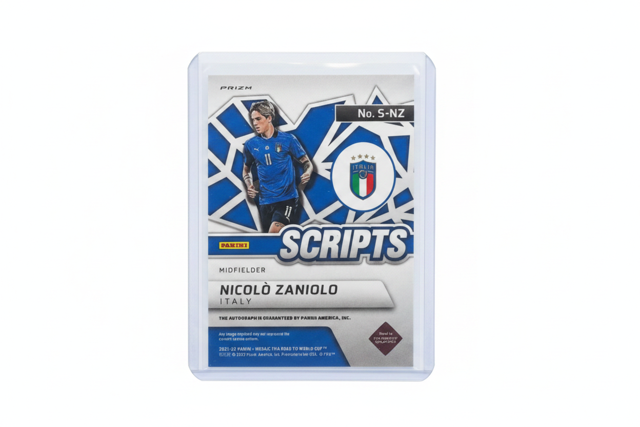 Nicolò Zaniolo 2021-22 Panini Mosaic FIFA Road to World Cup Scripts Auto S-NZ Prizm Italia - Retro