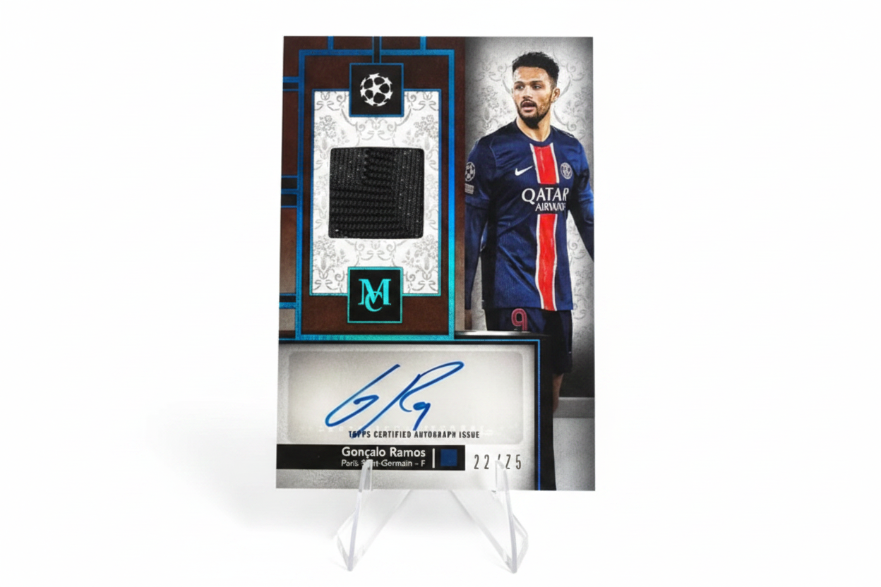 Goncalo Ramos 2024-25 Topps Museum Collection UEFA Autograph Relic MAR-GO /75 PSG - Fronte