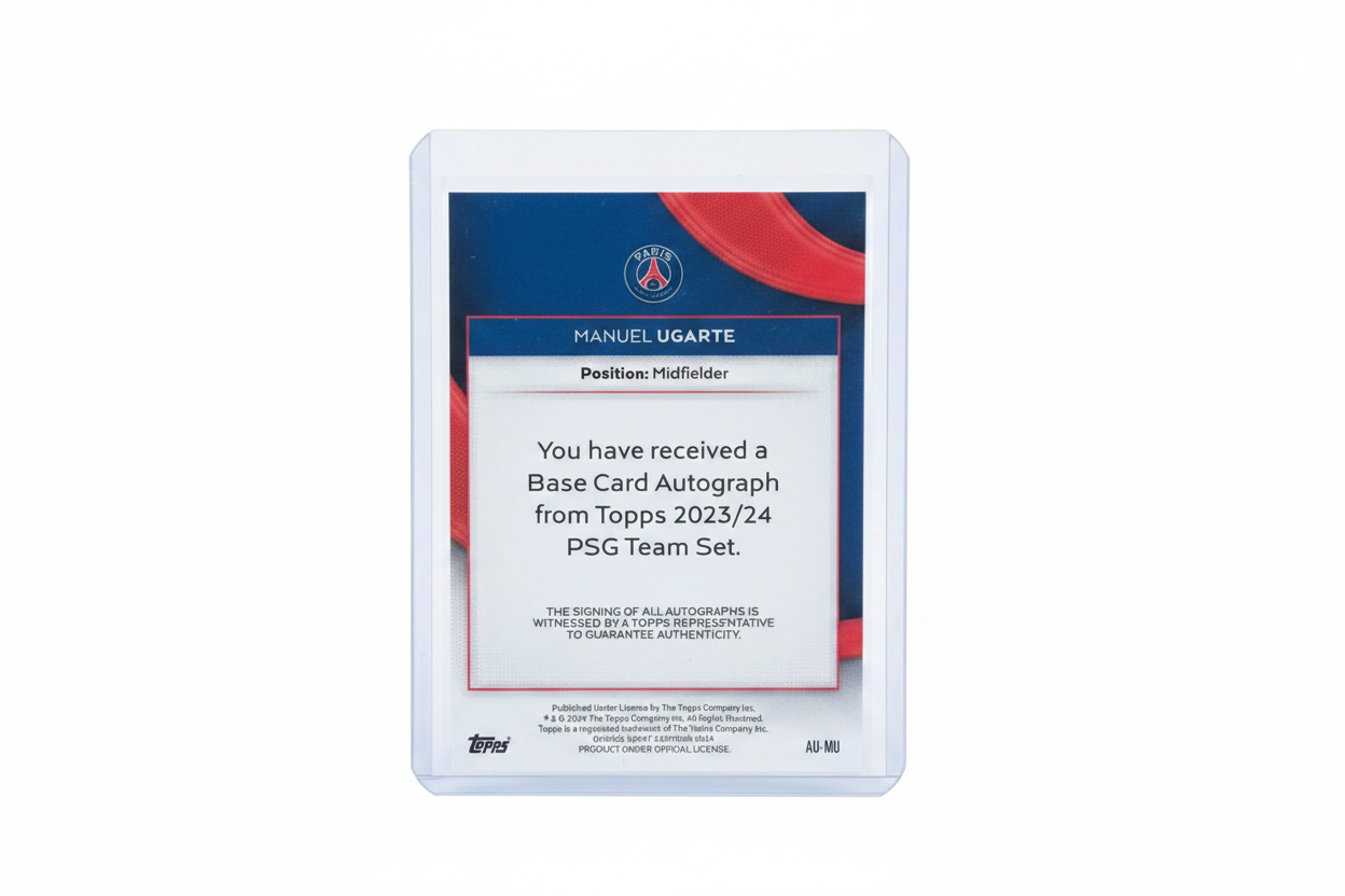 Manuel Ugarte 2023-24 Topps PSG Team Set Base Card Autograph AU-MU 216/250 PSG - Retro