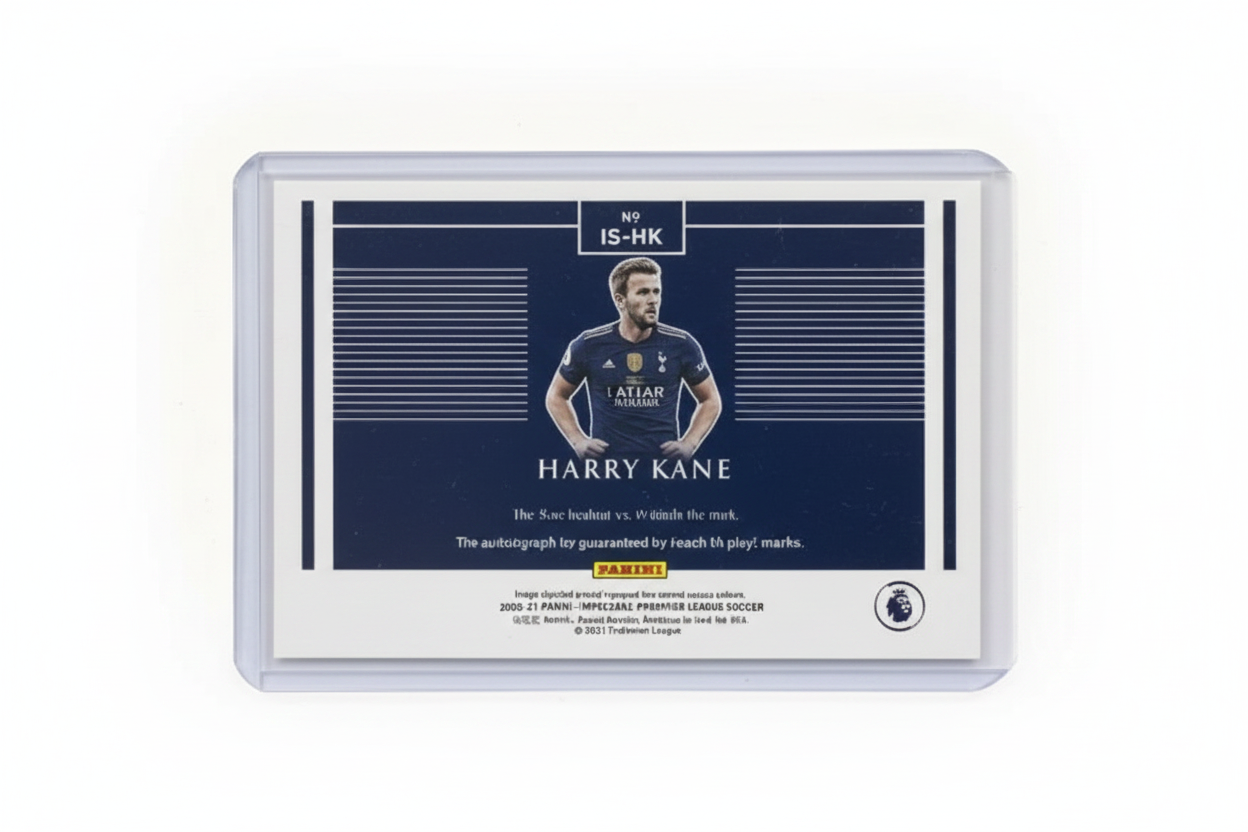 Harry Kane 2020-21 Panini Impeccable Premier League Signatures Auto 10/25 Jersey Number IS-HK Tottenham - Retro