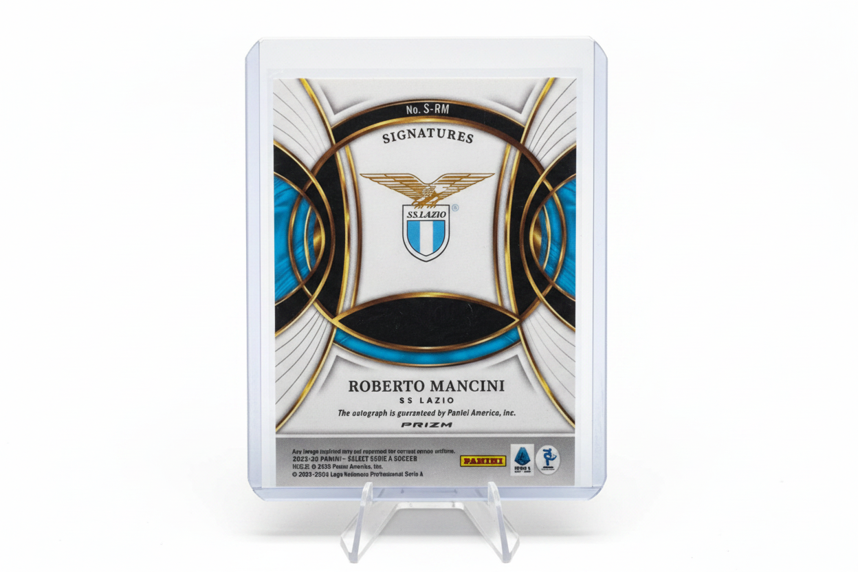 Roberto Mancini 2025-26 Panini Select Serie A Signatures Red Prizm Auto S-RM SS Lazio - Retro