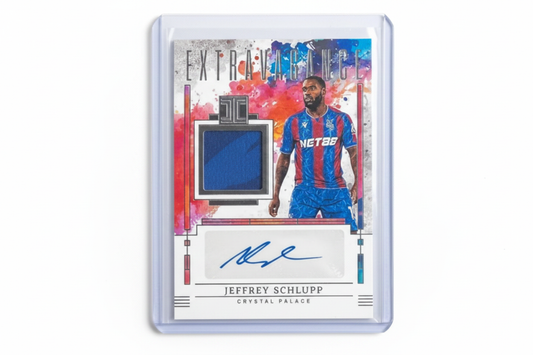 Jeffrey Schlupp 2024-25 Panini Impeccable Premier League Extravagance Memorabilia Auto EM-JSP 45/99 Crystal Palace - Fronte