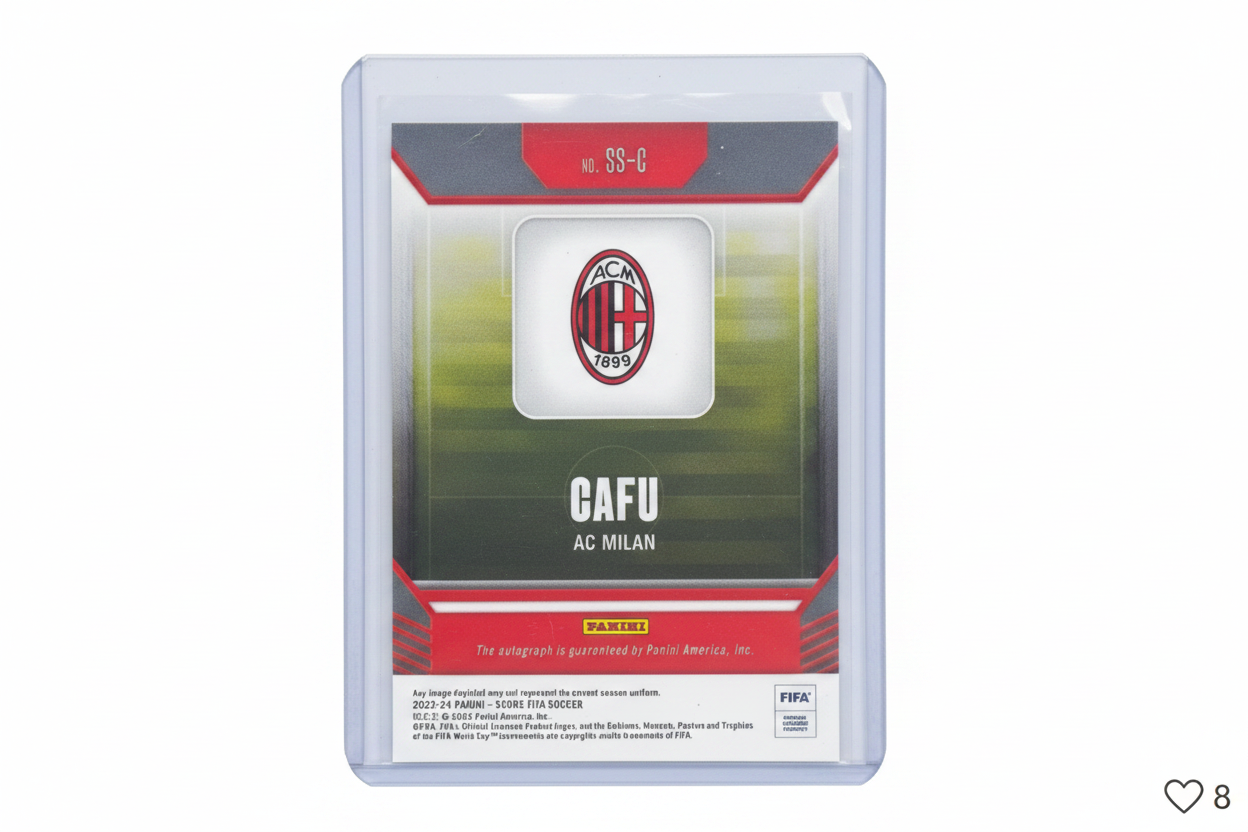 Cafu Panini Score FIFA Soccer 2023-24 Auto 155/199 AC Milan - Retro carta
