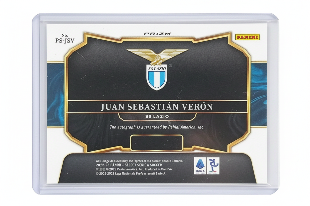 Juan Sebastián Verón Panini Select Serie A 2022-23 Peacock Prizm SSP - Retro carta