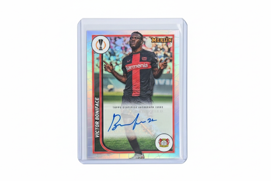 Victor Boniface 2023-24 Topps Merlin UEFA Club Competitions Autograph AU-VB Bayer 04 Leverkusen - Fronte