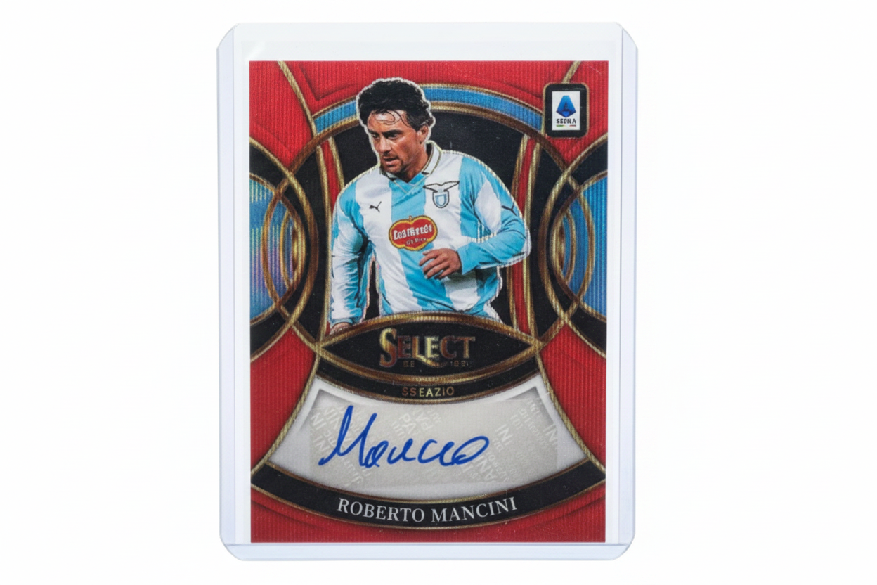 Roberto Mancini 2025-26 Panini Select Serie A Signatures Red Prizm Auto S-RM SS Lazio - Fronte