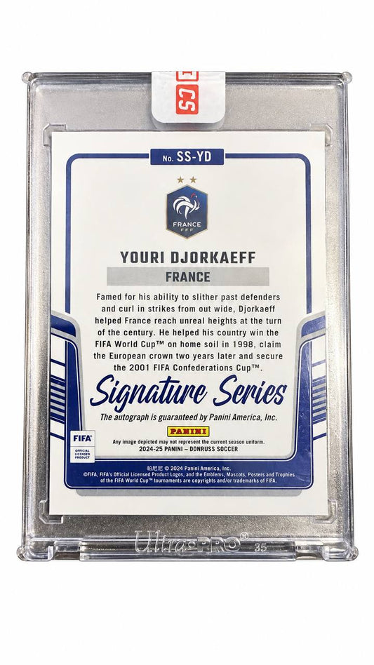 Youri Djorkaeff Francia Panini Donruss Signature Series Auto, retro