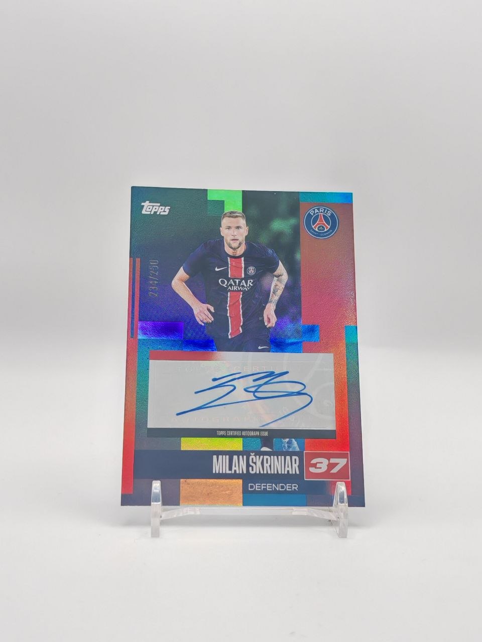Milan Škriniar Topps PSG First Team Auto 234/250, fronte