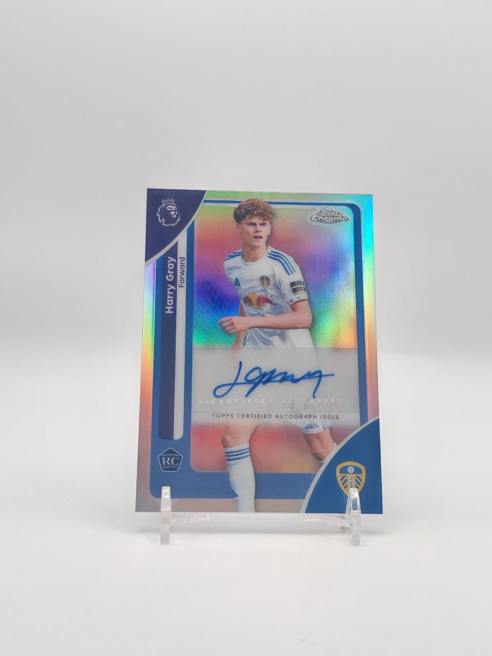 Harry Gray Leeds United Topps Chrome Premier League Auto RC, fronte