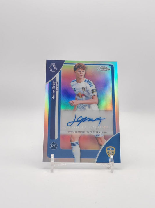 Harry Gray Leeds United Topps Chrome Premier League Auto RC, fronte
