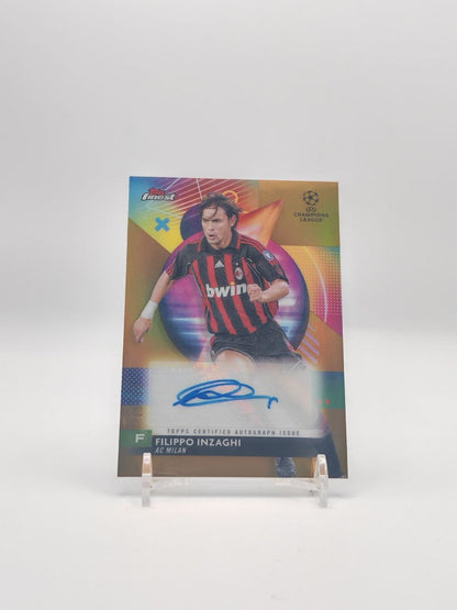 Filippo Inzaghi AC Milan Topps Finest Auto Gold 15/50, fronte