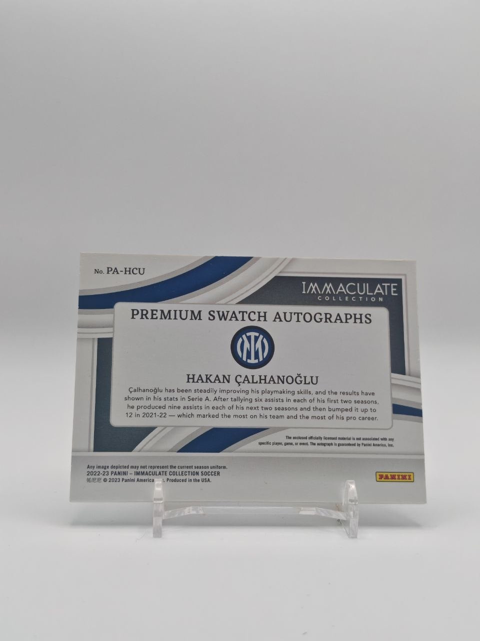 Hakan Çalhanoğlu Panini Immaculate Premium Swatch Auto Relic 12/25, retro