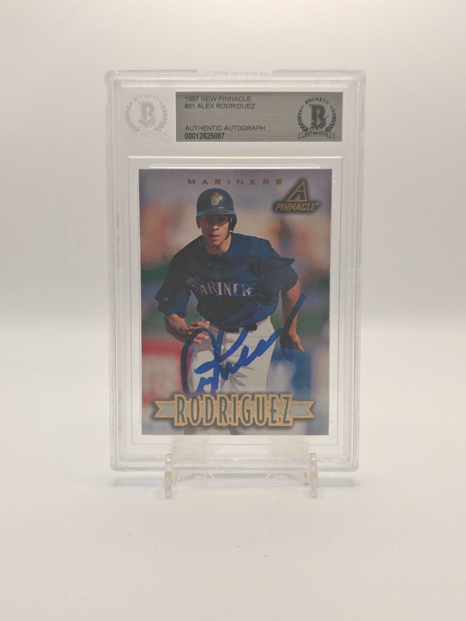 1997 NEW PINNACLE ALEX RODRIGUEZ SEATTLE MARINERS AUTO BECKETT AUTHENTIC