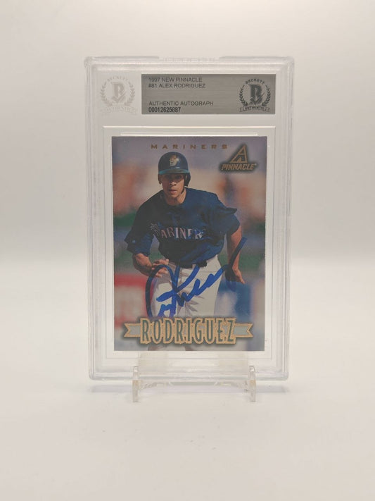 1997 NEW PINNACLE ALEX RODRIGUEZ SEATTLE MARINERS AUTO BECKETT AUTHENTIC