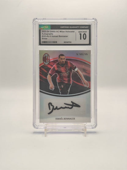 2023-24 DAKA AC MILAN HOLOCENE ISMAËL BENNACER AUTOGRAPHS SILVER AUTO 39/65 CGC 10