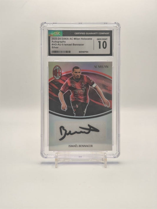2023-24 DAKA AC MILAN HOLOCENE ISMAËL BENNACER AUTOGRAPHS SILVER AUTO 39/65 CGC 10