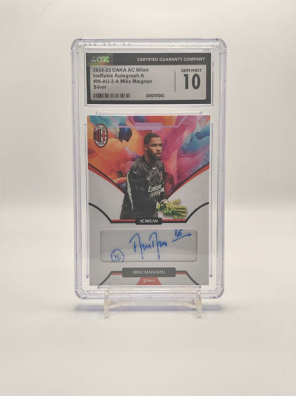 2024-25 DAKA AC MILAN INEFFABLE MIKE MAIGNAN AUTOGRAPH A SILVER AUTO 25/35 CGC 10