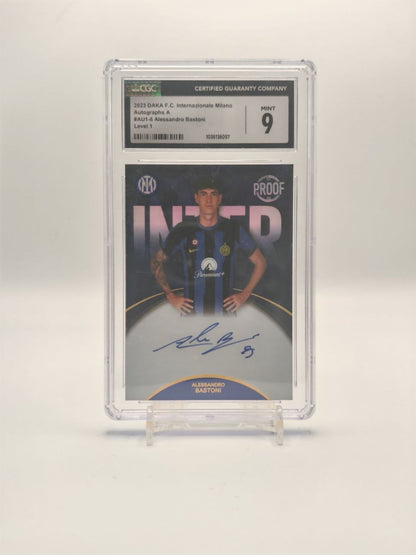 2023 DAKA F.C. INTERNAZIONALE MILANO ALESSANDRO BASTONI AUTOGRAPH A LEVEL 1 AUTO 18/40 CGC 9