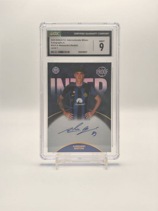 2023 DAKA F.C. INTERNAZIONALE MILANO ALESSANDRO BASTONI AUTOGRAPH A LEVEL 1 AUTO 18/40 CGC 9
