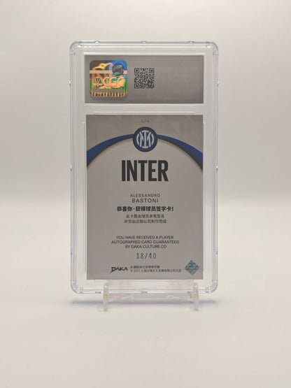 2023 DAKA F.C. INTERNAZIONALE MILANO ALESSANDRO BASTONI AUTOGRAPH A LEVEL 1 AUTO 18/40 CGC 9