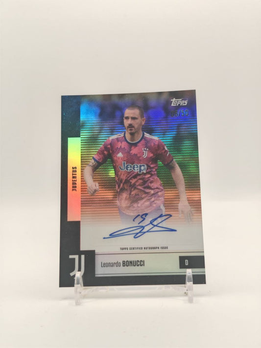 2025-26 TOPPS TEAM SET JUVENTUS LEONARDO BONUCCI AUTO 06/50