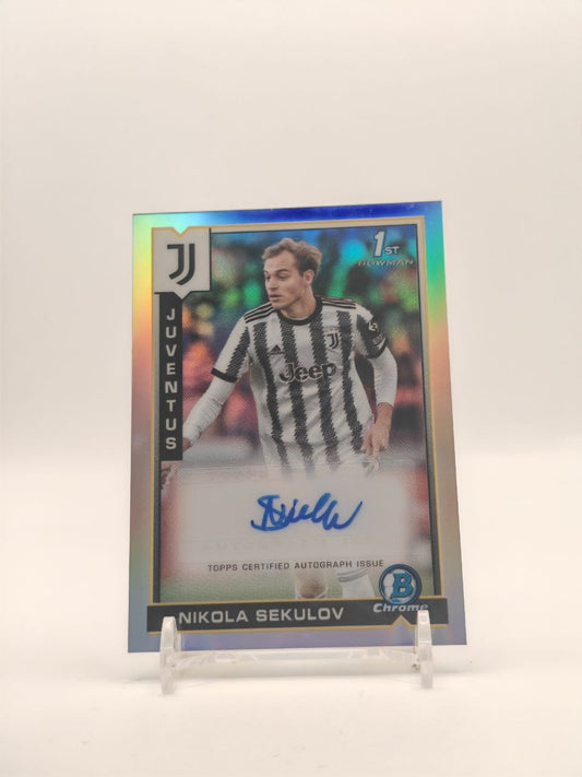 2022-23 TOPPS CHROME JUVENTUS NIKOLA SEKULOV BOWMAN CHROME PROSPECTS AUTO 1ST BOWMAN