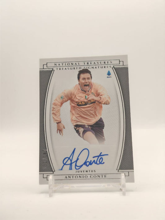 2020-21 PANINI CHRONICLES NATIONAL TREASURES ANTONIO CONTE JUVENTUS TREASURED SIGNATURES AUTO 132/167