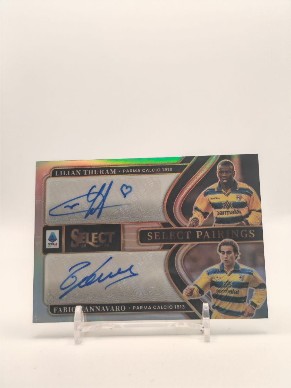 2025-26 PANINI SELECT SERIE A LILIAN THURAM FABIO CANNAVARO PARMA SELECT PAIRINGS DUAL AUTO