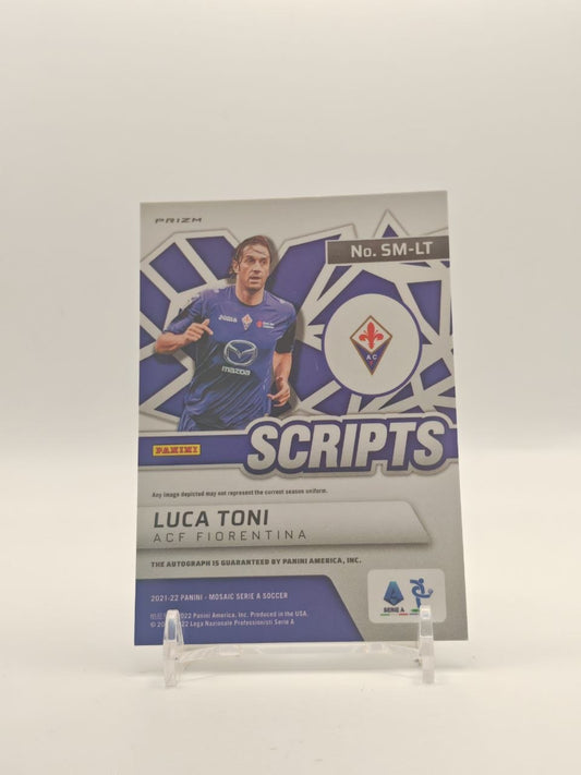 2021-22 PANINI MOSAIC SERIE A LUCA TONI FIORENTINA SCRIPTS AUTO