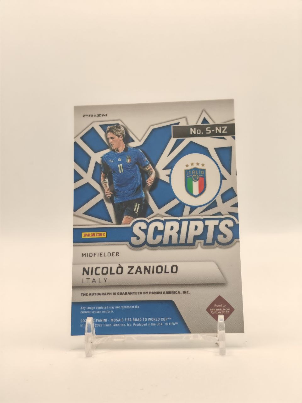 2021-22 PANINI MOSAIC FIFA ROAD TO WORLD CUP NICOLÒ ZANIOLO ITALIA SCRIPTS AUTO