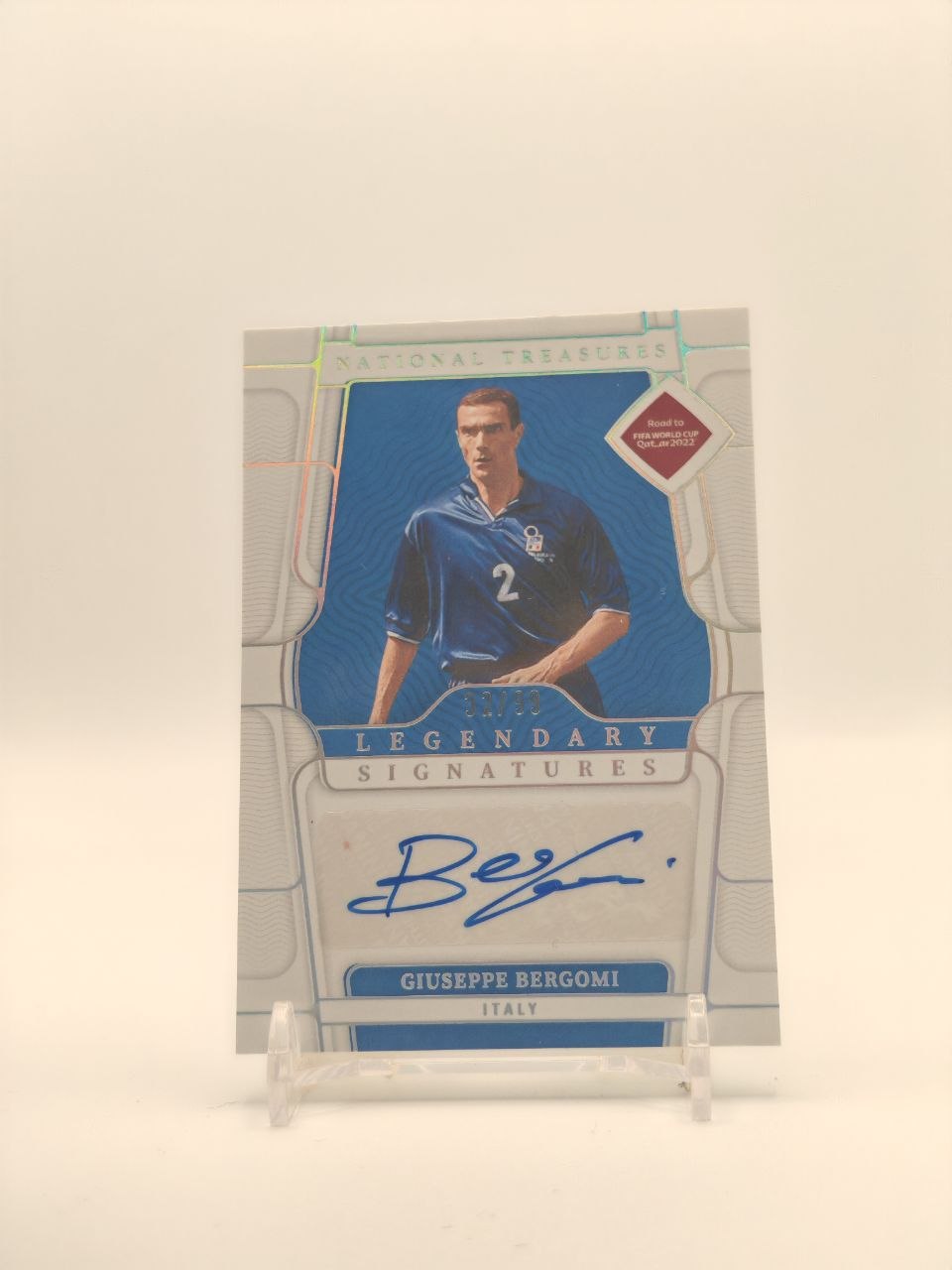 2022 PANINI NATIONAL TREASURES FIFA ROAD TO WORLD CUP GIUSEPPE BERGOMI ITALIA LEGENDARY SIGNATURES AUTO 32/99